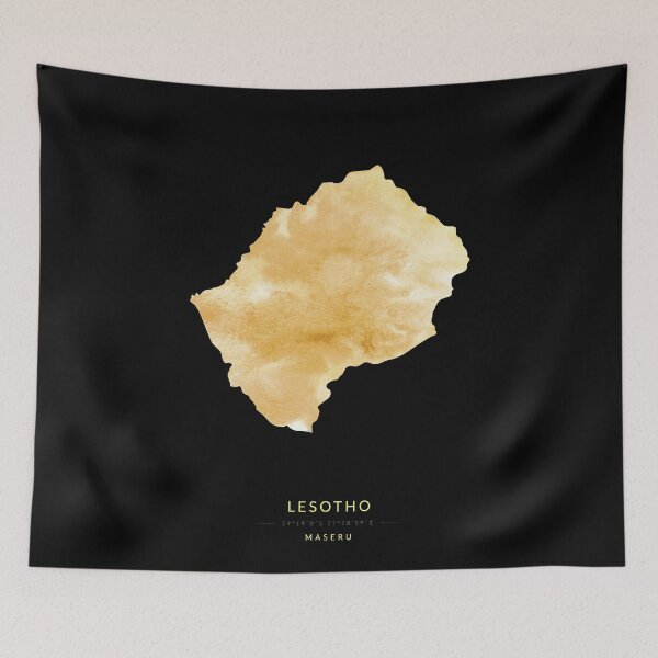Item preview, Lesotho map in gold color designed and sold by Jerhus.