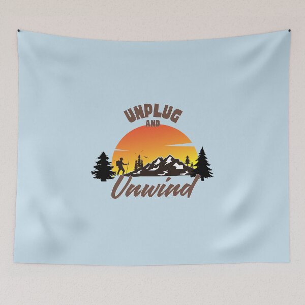 Item preview, unplug and unwind hiking designed and sold by Shadyfruit.
