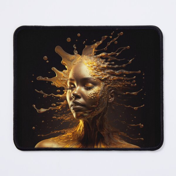 Item preview, woman's face in turbulent golden liquid designed and sold by Fantasymachine.