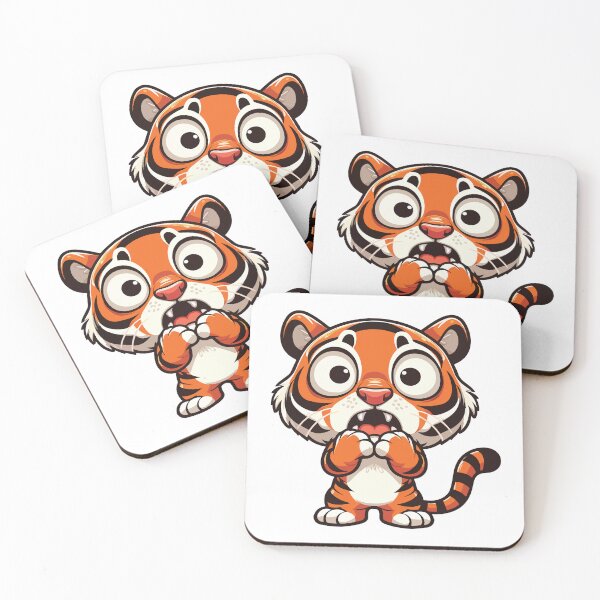Item preview, Cartoon Terrified Tiger designed and sold by Colorful Dreams.