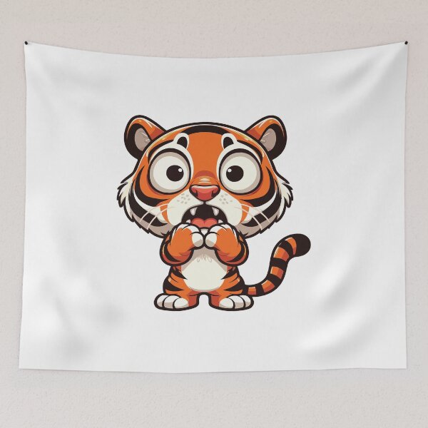 Item preview, Cartoon Terrified Tiger designed and sold by Colorful Dreams.