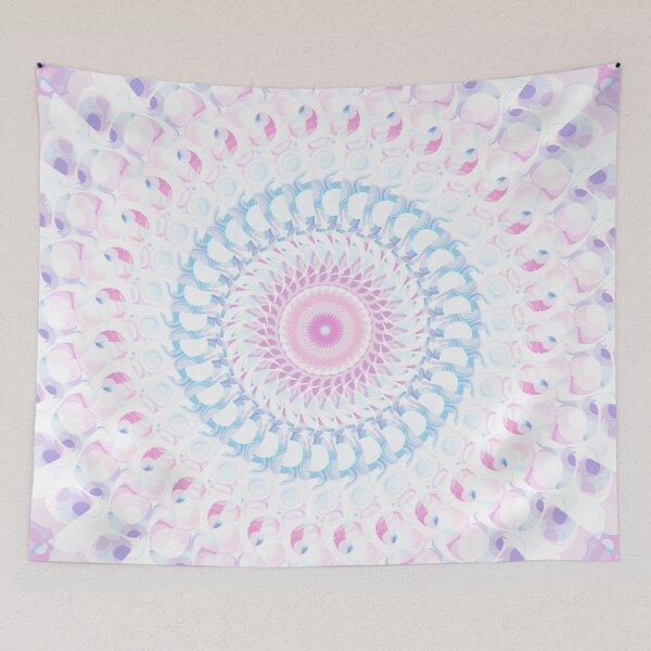 Item preview, Pastel Wave Mandala in Pale Pink, Purple, and White designed and sold by Kelly Dietrich Mandala & Fractal Art.