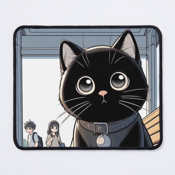 Item preview, manga cat sitting on a bus stop 1 designed and sold by SyTcreations.