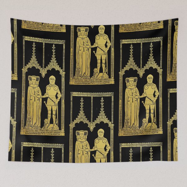 Item preview, Medieval Tomb Brass Rubbing Knight, Lady and Child abt 1420 designed and sold by Pixelchicken.