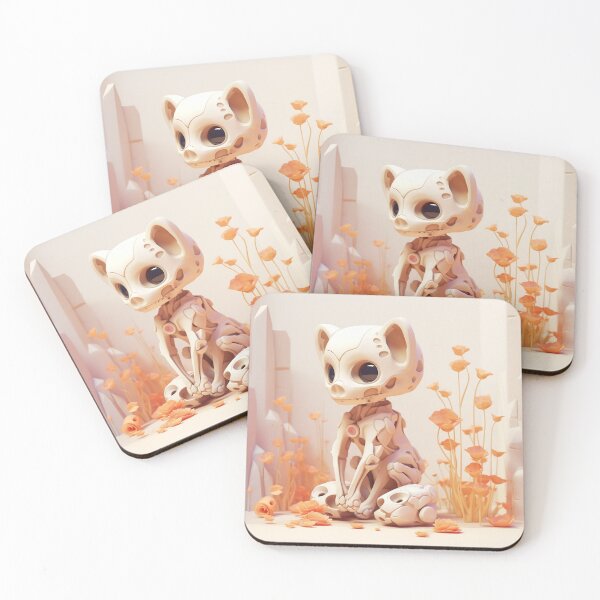 Item preview, funny preppy skeleton cat sitting on the floor  designed and sold by MilkyBerryShop.