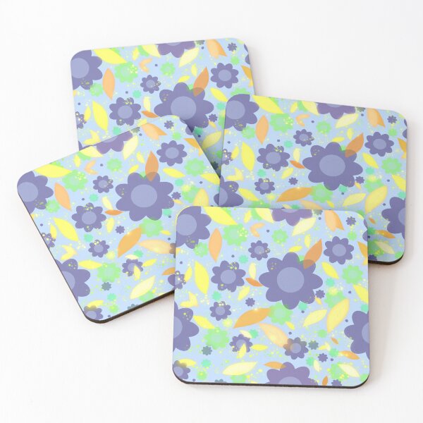 Item preview, Blue small flower | Seamless colorful floral motif |  flower and leaves pattern designed and sold by DrStickerManiac.