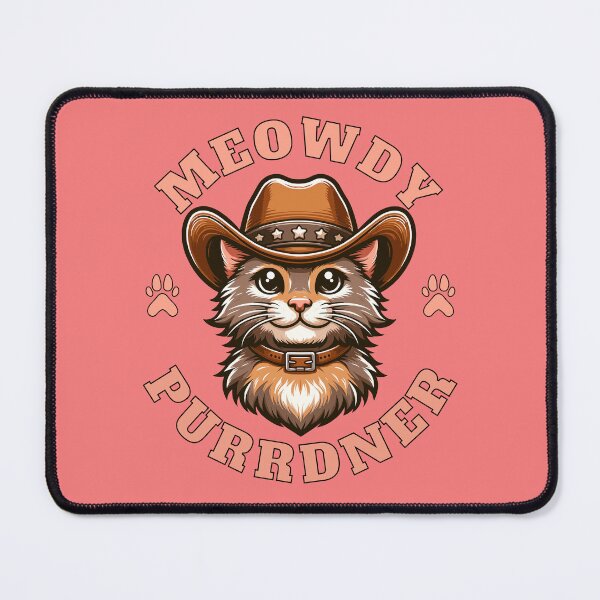 Artikelvorschau,  Western Cowboy Cat Meowdy Purrdener Wortspiel Wortspiel entworfen und verkauft von TwistedRabbit12.