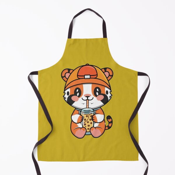 Item preview, baby tiger drink boba milk in baseball hat designed and sold by bukajart.