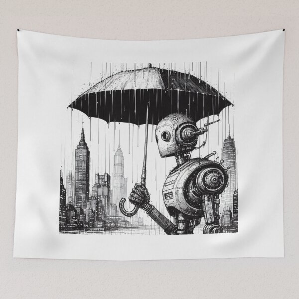 Item preview, A sad Robot in the winter designed and sold by storeofmylOVE.