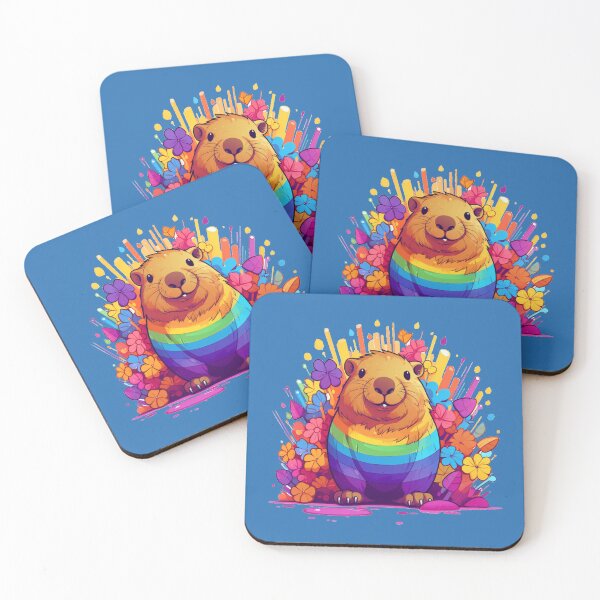 Item preview, Cute rainbow Capybara in pride month designed and sold by MilkyBerryShop.