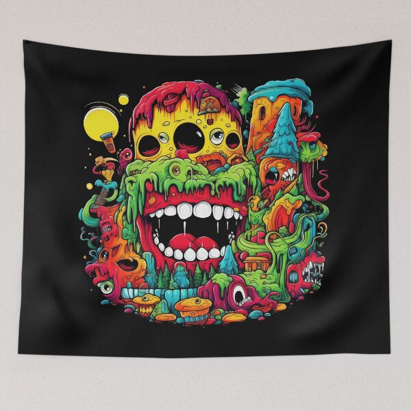 Item preview, Smile Bad Trip, Creature Designs, Acid Smile, Psychedelic Fashion, Acid Puppet, Trippy Styles, Funny Monster designed and sold by psytrancedesign.