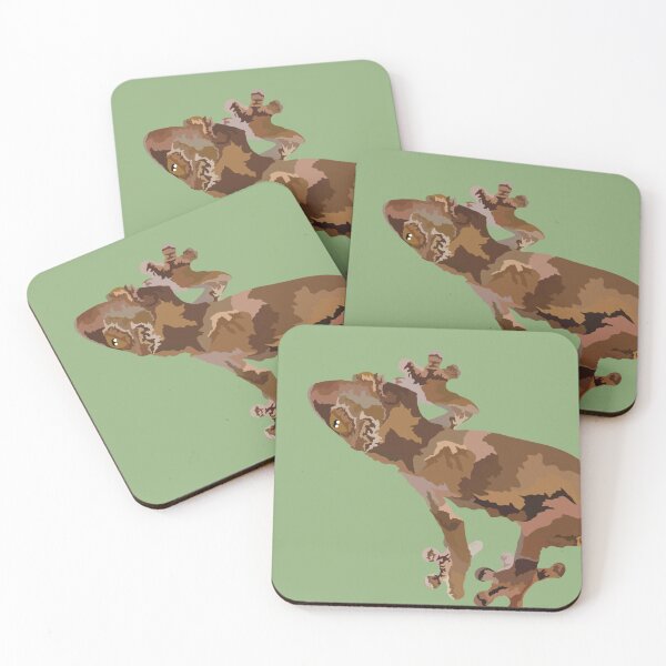 Item preview, L is for Leaf Tailed Gecko,Leaf-Tailed Gecko Illustration – Master of Camouflage Tropical Lizard Artwork designed and sold by PrettylittlepastelUk.