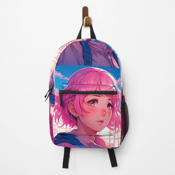 Item preview, Cute anime girl character with pink hair sunset view designed and sold by Trendsecne.