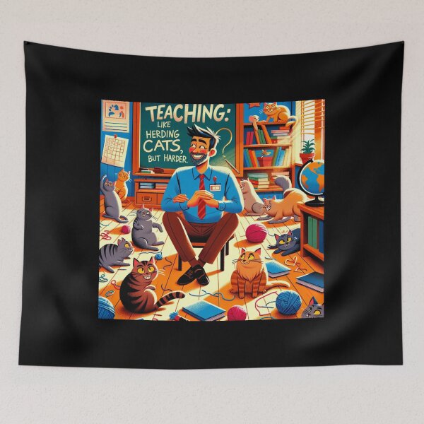 Item preview, Teaching is like herding cats but harder, funny gift for teachers designed and sold by Suhy.