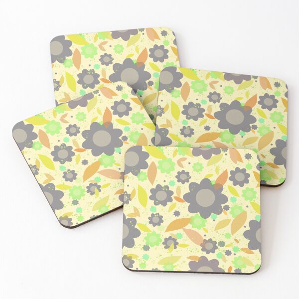 Item preview, Purple Yellow small flower | Seamless colorful floral motif |  flower and leaves pattern designed and sold by DrStickerManiac.