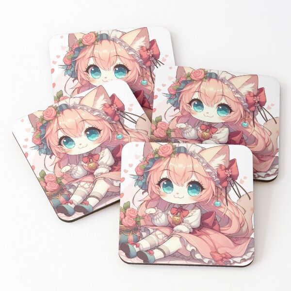 Item preview, cute cat girl in a dress designed and sold by CuteCritterArt.