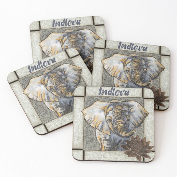 Item preview, Baby elephant, Indlovu, rock rose, African wild animal designed and sold by DebbieJoyArt.