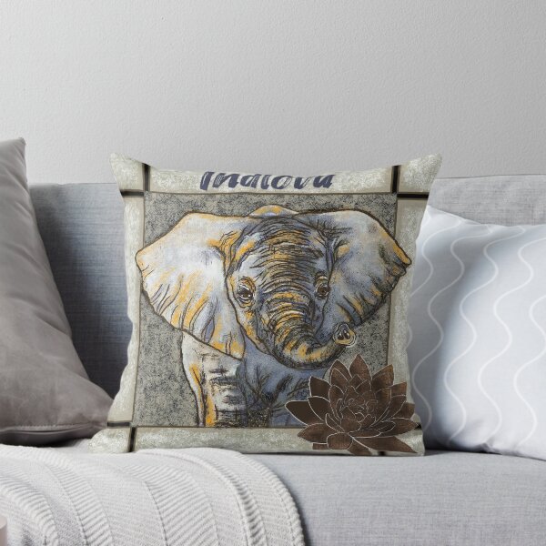 Item preview, Baby elephant, Indlovu, rock rose, African wild animal designed and sold by DebbieJoyArt.