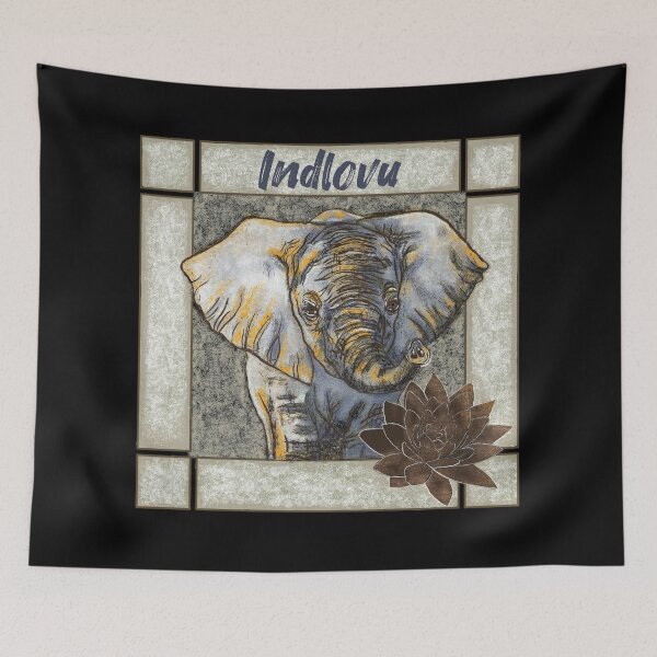 Item preview, Baby elephant, Indlovu, rock rose, African wild animal designed and sold by DebbieJoyArt.