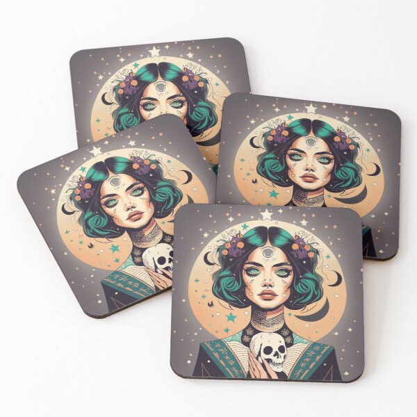 Item preview,  Beautiful green witch with a skull designed and sold by LuckyFamily.