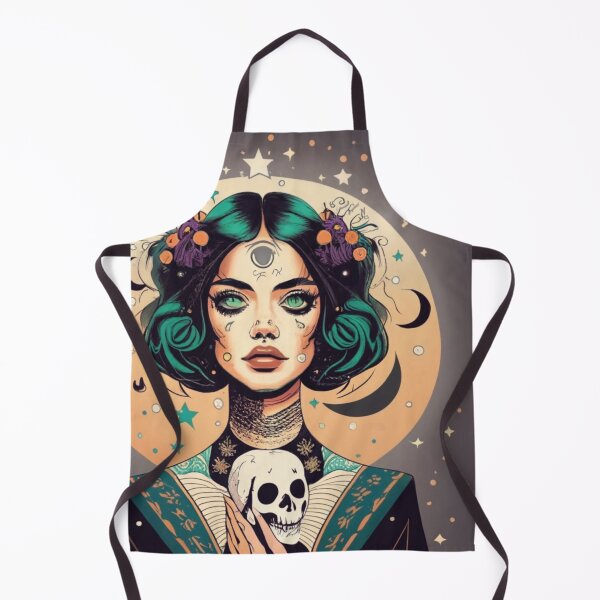 Item preview, Beautiful green witch with a skull designed and sold by LuckyFamily.