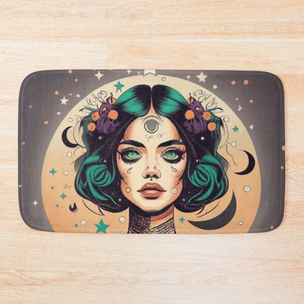 Item preview,  Beautiful green witch with a skull designed and sold by LuckyFamily.
