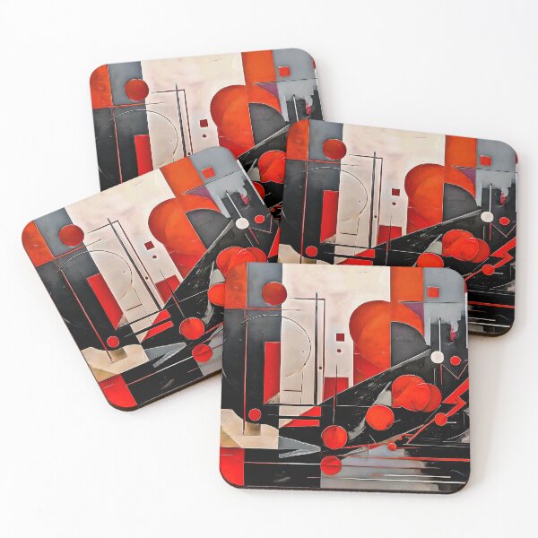 Item preview, Red & Black Abstract Art designed and sold by Zenvo.