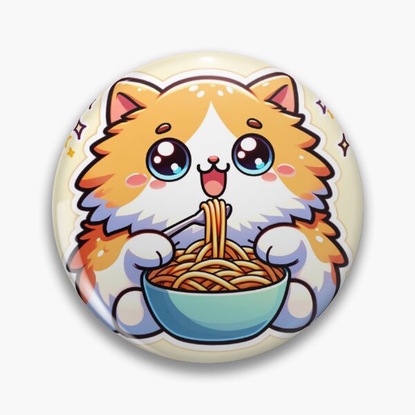 Item preview, Cute Cymric Cat Enjoying Spaghetti designed and sold by DreamVision17.