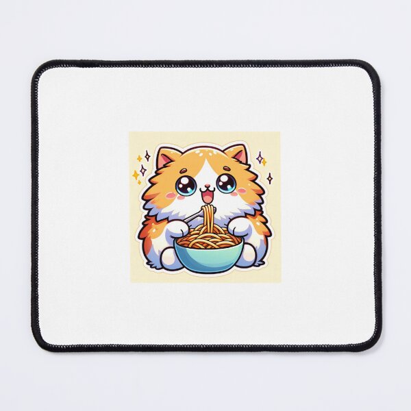Item preview, Cute Cymric Cat Enjoying Spaghetti designed and sold by DreamVision17.