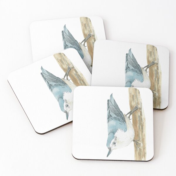 Item preview, white-breasted nuthatch bird portrait designed and sold by L'Atelier Oranjade.