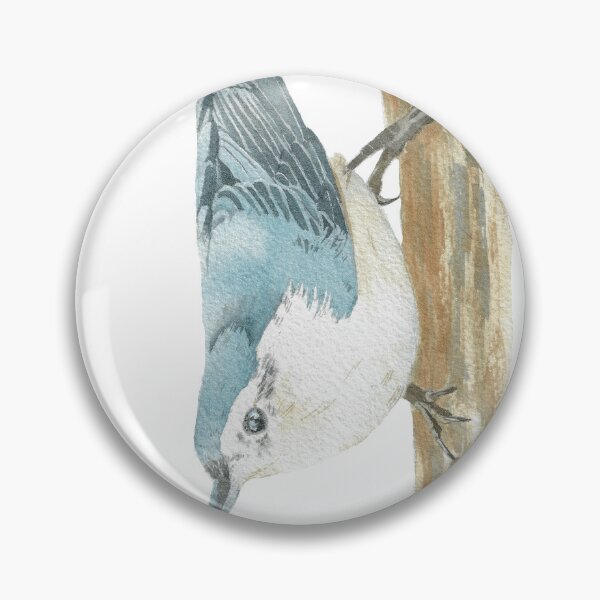 Item preview, white-breasted nuthatch bird portrait designed and sold by L'Atelier Oranjade.