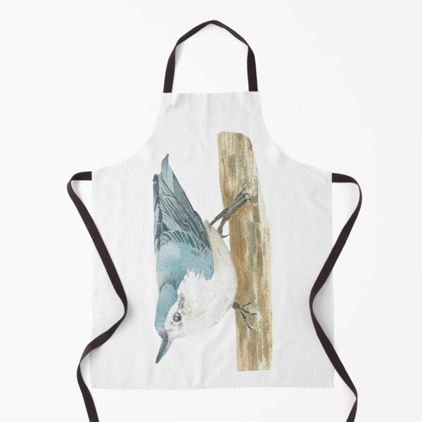 Item preview, white-breasted nuthatch bird portrait designed and sold by L'Atelier Oranjade.