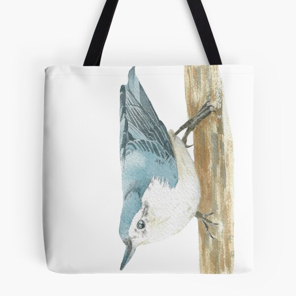 Item preview, white-breasted nuthatch bird portrait designed and sold by L'Atelier Oranjade.