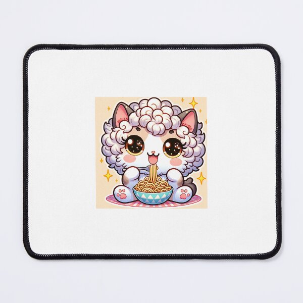 Item preview, Cute LaPerm Cat Enjoying Spaghetti designed and sold by DreamVision17.