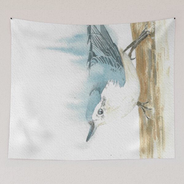 Item preview, white-breasted nuthatch bird portrait v2 designed and sold by L'Atelier Oranjade.
