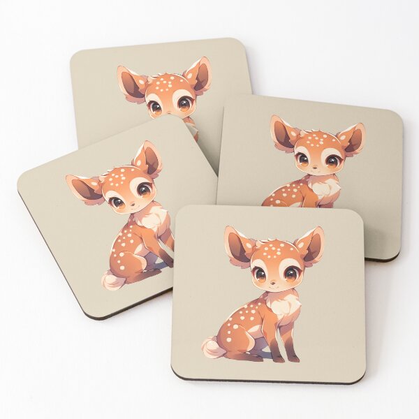 Item preview, Cute Kawaii Happy Cartoon Deer designed and sold by CozyKawaiiArt.