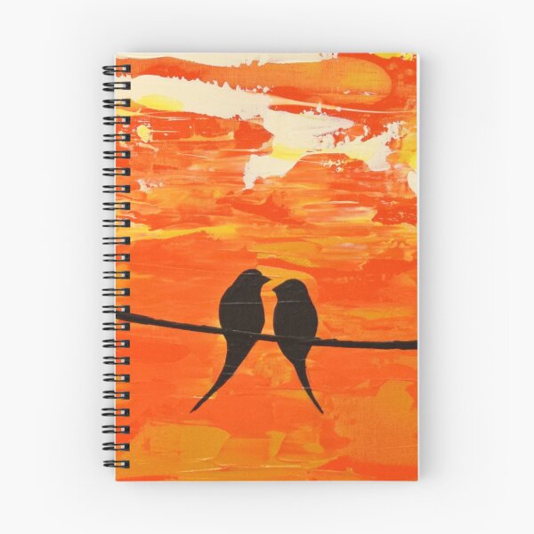 Item preview, birds cute images orange birds on a wire designed and sold by wrightsonarts.