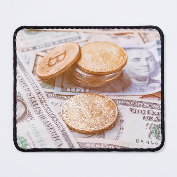 Item preview, Stack of Bitcoin coins over US dollar designed and sold by stevanovicigor.