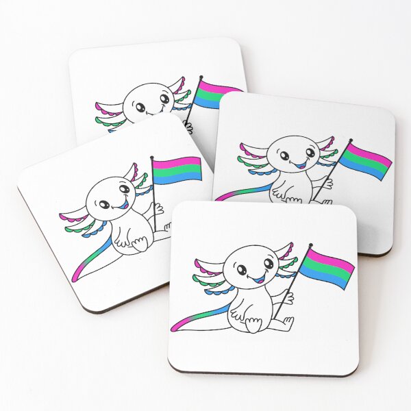 Item preview, Cute Axolotl with Polysexual Pride Flag LGBTQ+ designed and sold by JoyfulJen.
