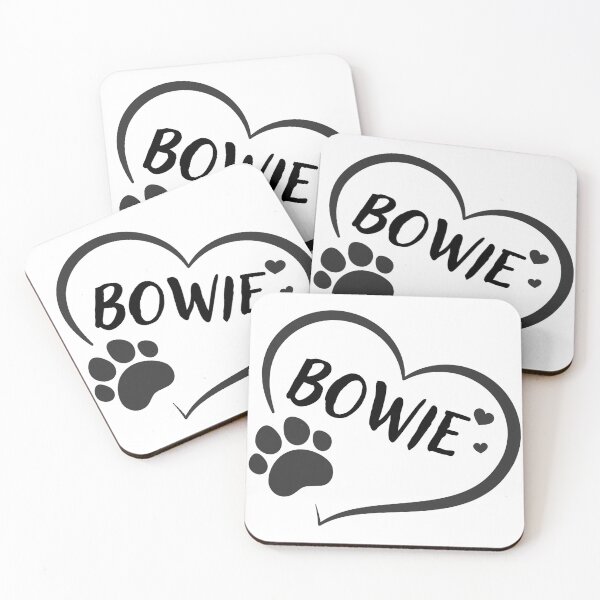 Item preview, Bowie pet dog or cat name in a heart with a paw, great gift for dog or cat owners designed and sold by OCS1337.