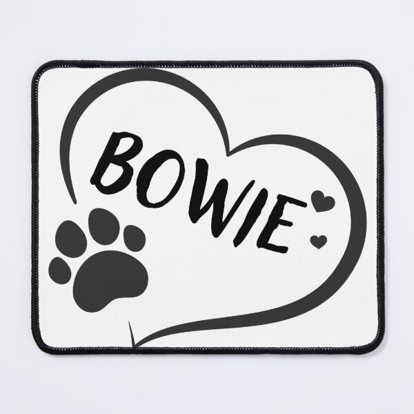 Item preview, Bowie pet dog or cat name in a heart with a paw, great gift for dog or cat owners designed and sold by OCS1337.
