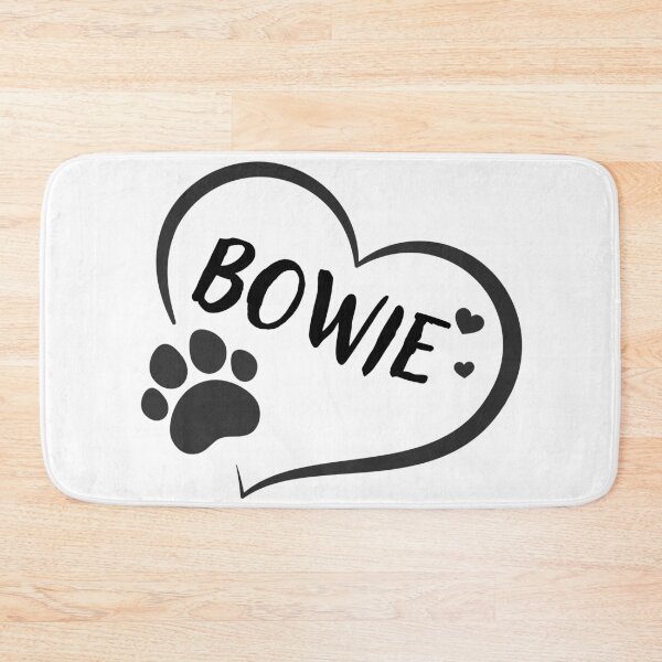 Item preview, Bowie pet dog or cat name in a heart with a paw, great gift for dog or cat owners designed and sold by OCS1337.