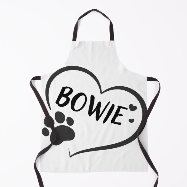 Item preview, Bowie pet dog or cat name in a heart with a paw, great gift for dog or cat owners designed and sold by OCS1337.