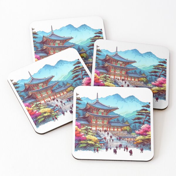 Item preview, Beomeosa Temple, Busan, Gyeongju Watercolor designed and sold by PaintMeWorld.
