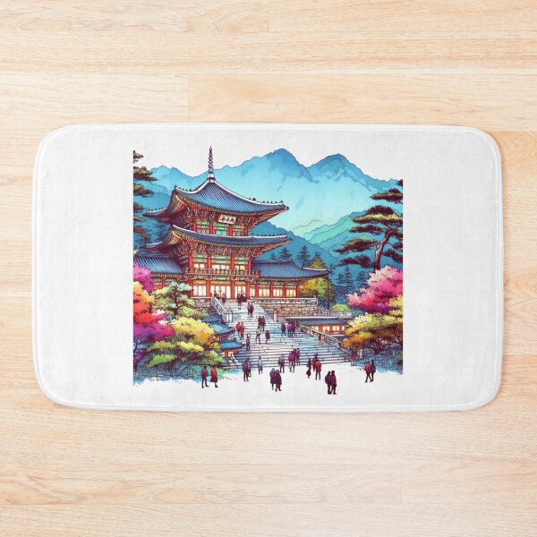 Item preview, Beomeosa Temple, Busan, Gyeongju Watercolor designed and sold by PaintMeWorld.