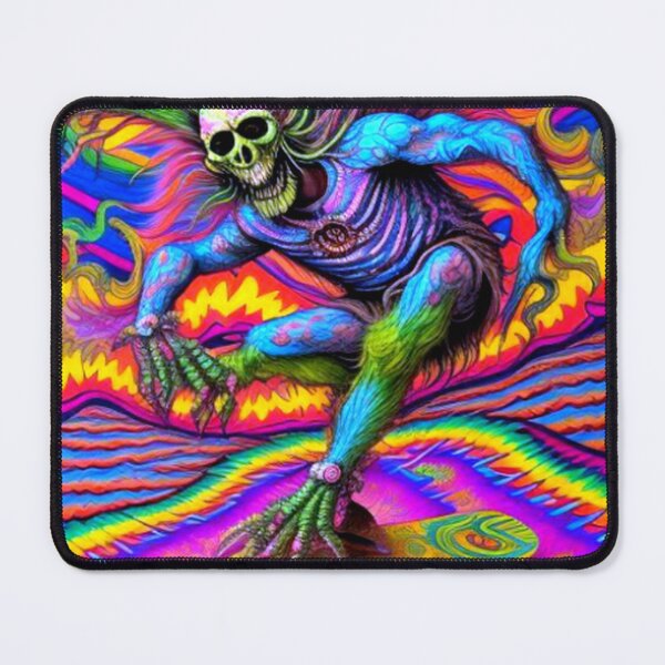 Item preview, Psychedelic Rad Retro Skeleton Skateboarder designed and sold by TheDarkWardrobe.