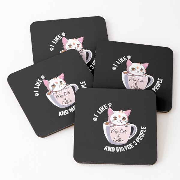 Item preview, I Like my Cats and coffee and maybe 3 people designed and sold by Crea-mood.