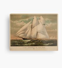 Vintage Schooner Yacht Illustration (1882) Metal Print