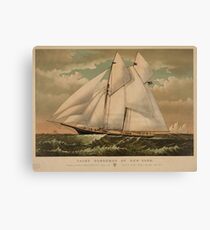 Vintage Schooner Yacht Illustration (1882) Canvas Print