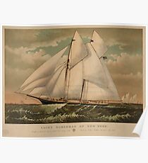 Vintage Schooner Yacht Illustration (1882) Poster
